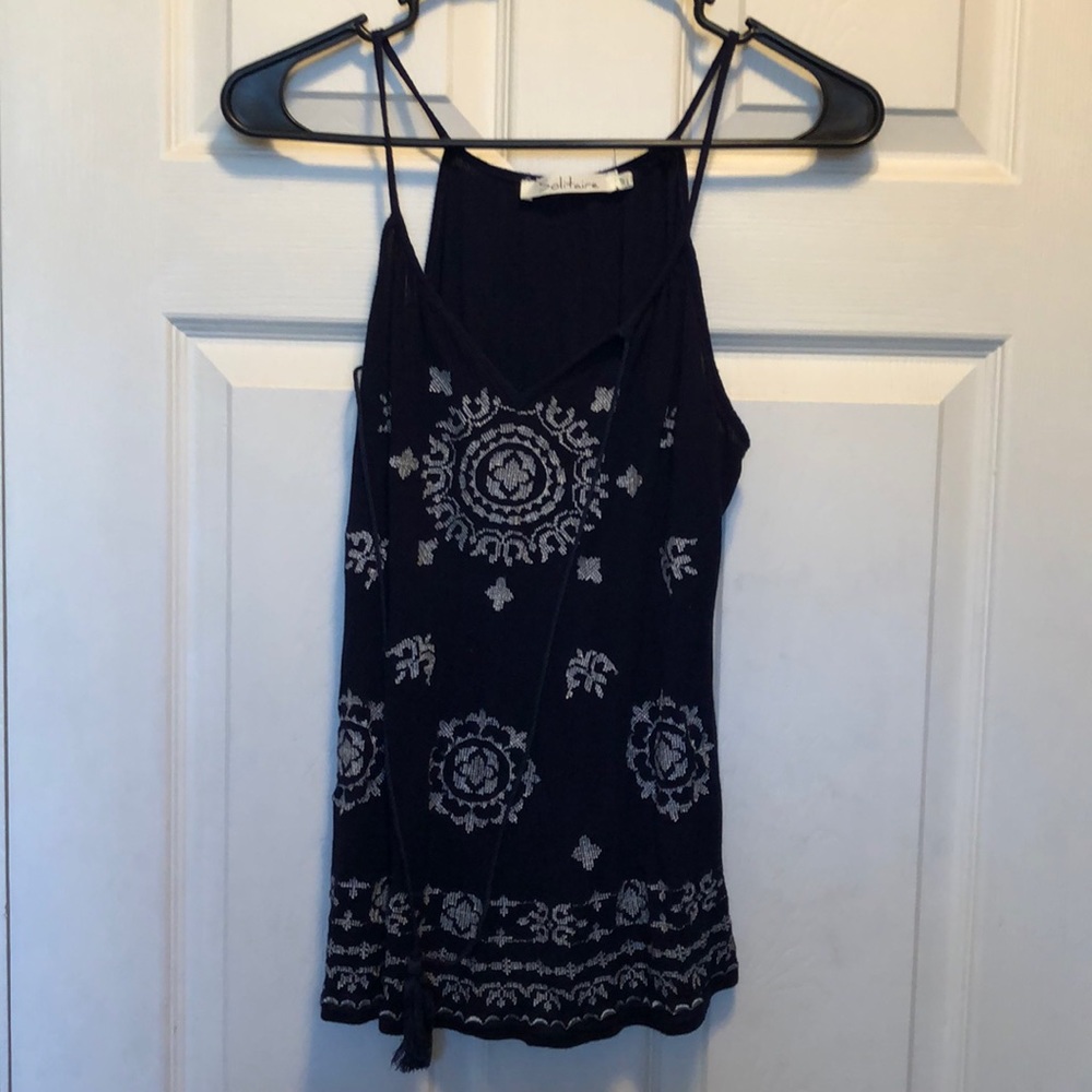 Solitaire Dark Blue Tank Top